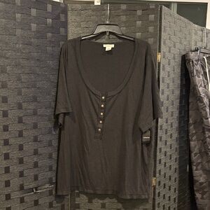 Torrid Deep Black Henley Top